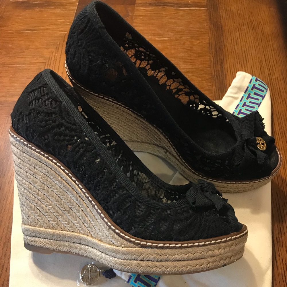 Tory Burch Jackie Crochet Wedges 7.5M